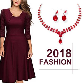Red crystal necklace-sets 2