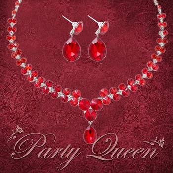 Red crystal necklace-sets 3