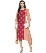 beige faux_crepe crepe stitched kurti