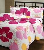 eCraftIndia Pink Flowers  Single Bed Reversible AC Blanket