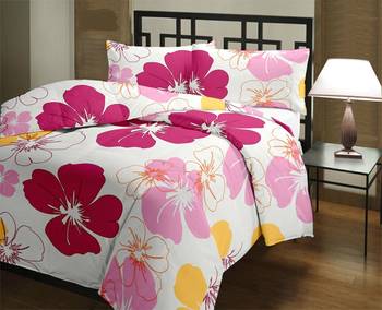 eCraftIndia Pink Flowers  Single Bed Reversible AC Blanket 2