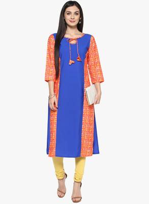 multicolor faux_crepe crepe stitched kurti 1