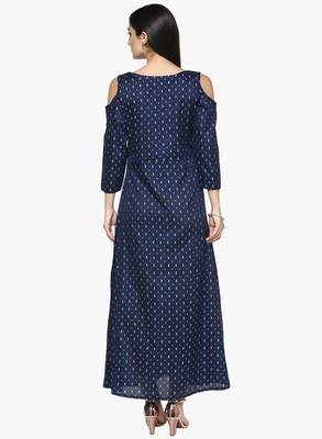 blue raw_silk polyester stitched kurti 3