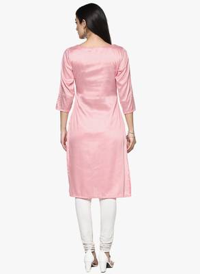pink raw_silk polyester stitched kurti 2