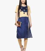 blue raw_silk polyester stitched kurti