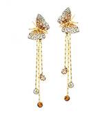 18K Real Gold Plated Butterfly Strings Earrings for Women & Girls