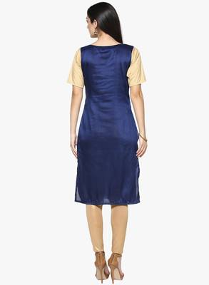 blue raw_silk polyester stitched kurti 3