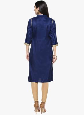 blue raw_silk polyester stitched kurti 2