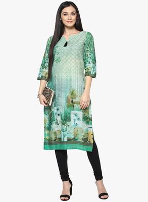 multicolor floral_print cotton stitched kurti 1