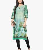 multicolor floral_print cotton stitched kurti