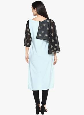 blue faux_crepe crepe stitched kurti 3