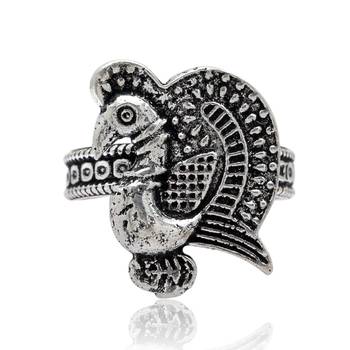 Silver Color Burids Design Ring Oxidised Ring 2