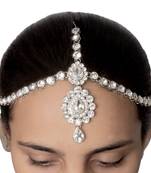 Silverplated white diamond Matha Patti