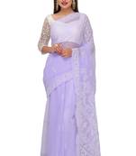 Ada Mavue Embroidered Faux Georgette Chikankari Saree