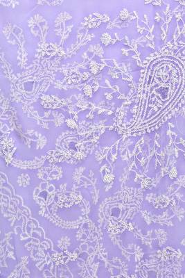 Ada Mavue Embroidered Faux Georgette Chikankari Saree 4