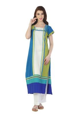 Multicolor printed crepe stitched kurti 1