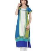 Multicolor printed crepe stitched kurti