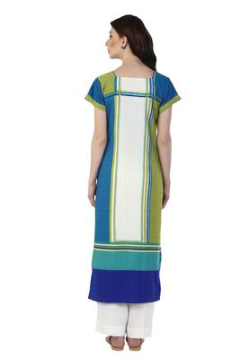 Multicolor printed crepe stitched kurti 2