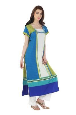 Multicolor printed crepe stitched kurti 3