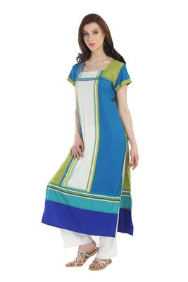 Multicolor printed crepe stitched kurti 4