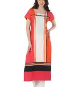 Multicolor printed crepe stitched kurti