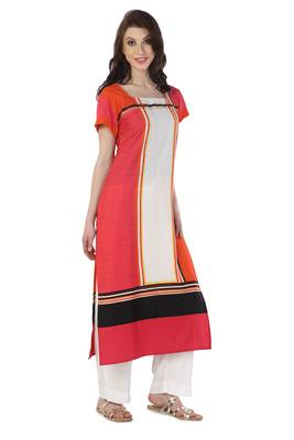 Multicolor printed crepe stitched kurti 3