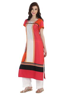 Multicolor printed crepe stitched kurti 4