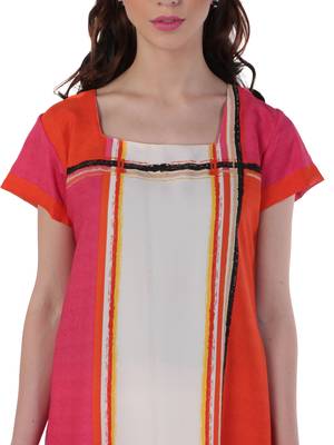 Multicolor printed crepe stitched kurti 5