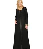 Modest Forever  Black heather moss stitched abaya