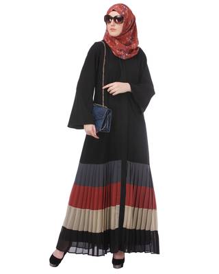 Black heather moss stitched abaya 1