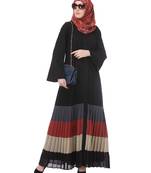 Black heather moss stitched abaya