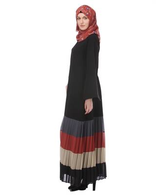 Black heather moss stitched abaya 2