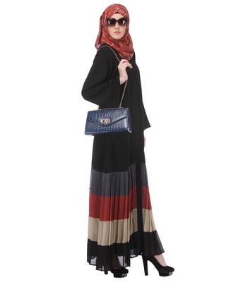 Black heather moss stitched abaya 3