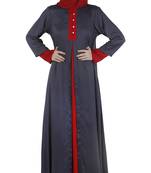 Grey rayon stitched abaya