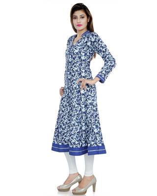 Indigo printed stitched cotton-kurtis 2