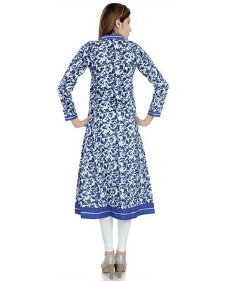 Indigo printed stitched cotton-kurtis 4