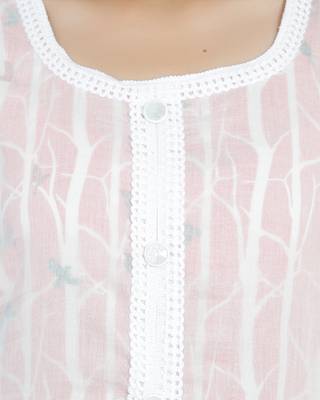 White printed stitched cotton-kurtis 5