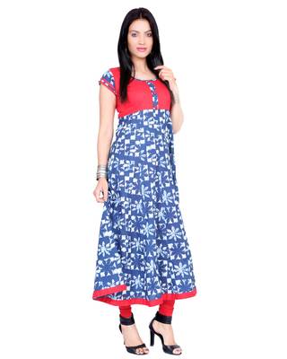 Indigo printed stitched cotton-kurtis 2