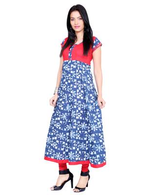 Indigo printed stitched cotton-kurtis 3