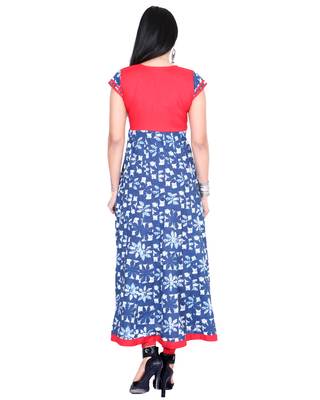 Indigo printed stitched cotton-kurtis 4