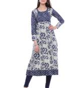 Indigo printed stitched cotton-kurtis