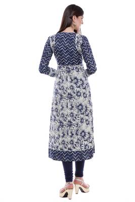 Indigo printed stitched cotton-kurtis 4