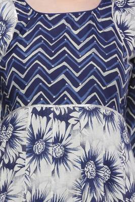 Indigo printed stitched cotton-kurtis 5
