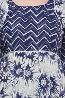 Indigo printed stitched cotton-kurtis