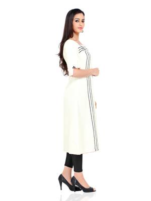 Off white embroidered stitched khadi kurtis 2