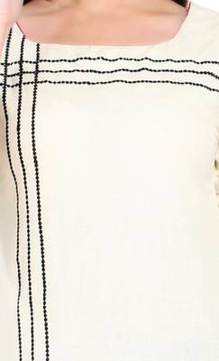 Off white embroidered stitched khadi kurtis 5