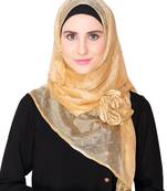 Golden flower ruffle hijab