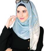 Sky blue  and  white hijab