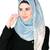 Sky blue  and  white hijab