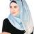 Sky blue  and  white hijab